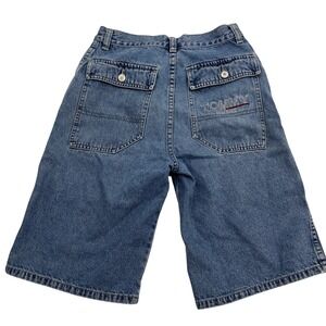 Vintage Tommy Hilfiger Boys Cargo Denim Shorts 12 Y2K Flap Pocket Embroidered